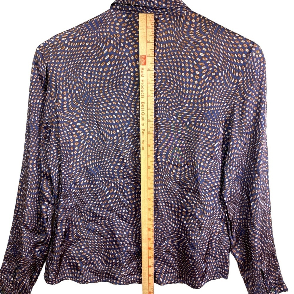 Vintage Isabel Marant Blouse Women Sz 1 US 4 Long Sleeve Abstract Print Button - Picture 14 of 16